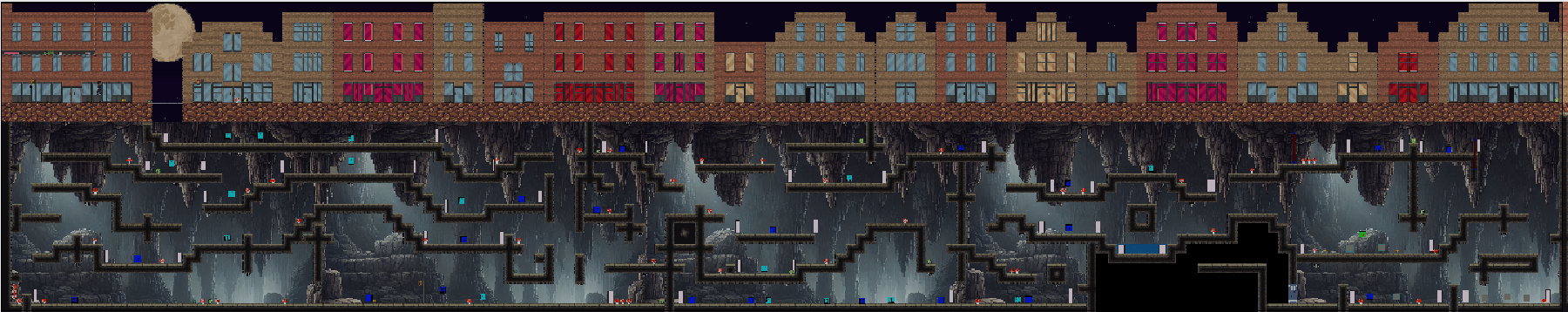 Full cave and surface level layout for Eclipsed