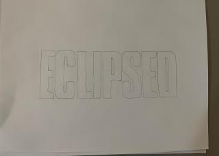 Early pencil outline for the Eclipsed wordmark