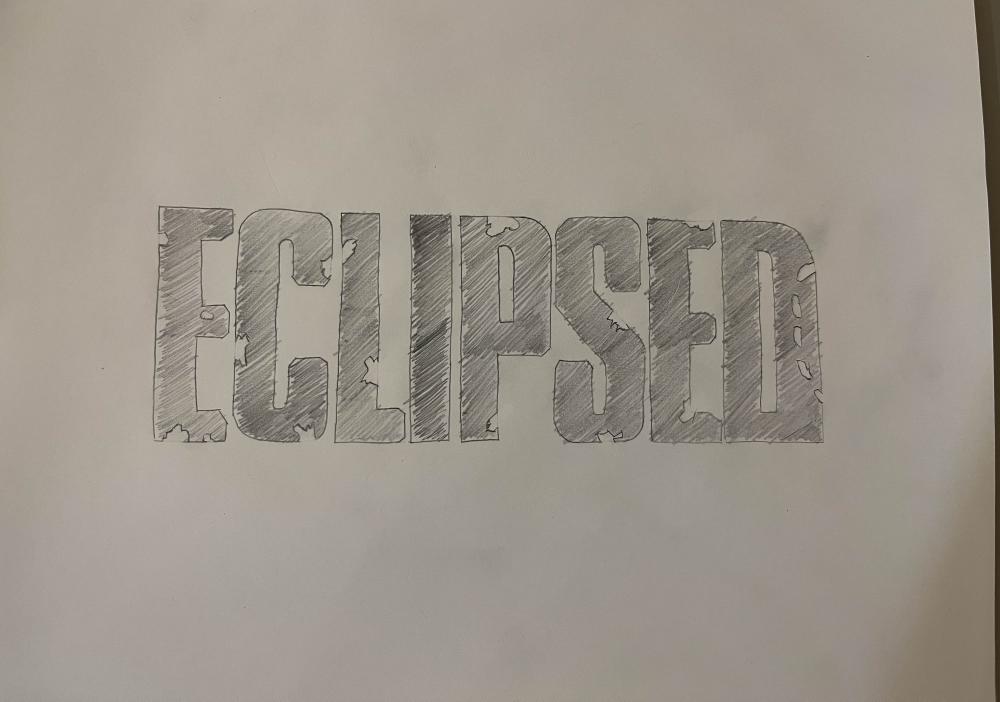 Shaded pencil draft of the Eclipsed wordmark