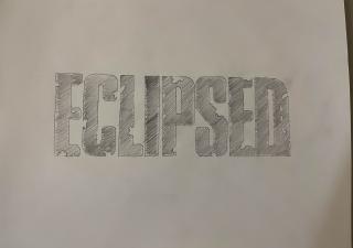 Shaded pencil draft of the Eclipsed wordmark