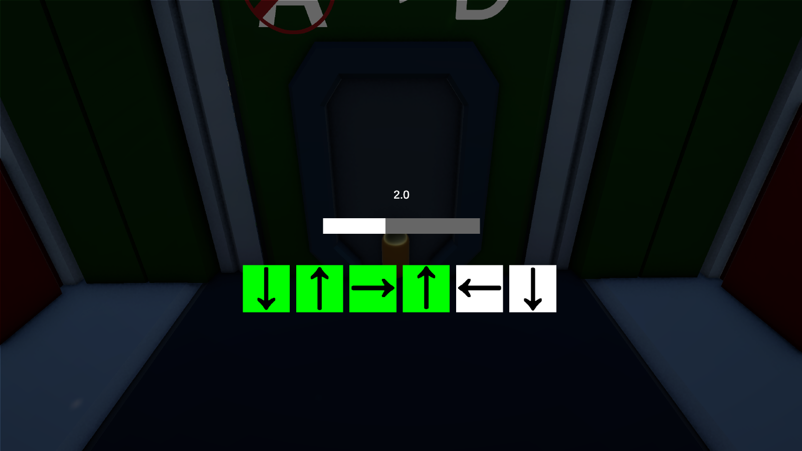 A timed door puzzle interface in the Sequencer level