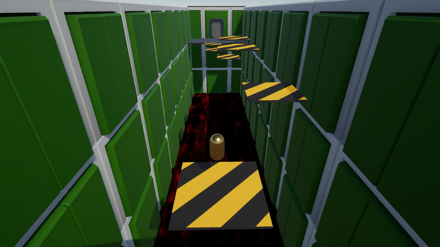 The revised final platforming route in the Sequencer level