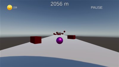 The stone travelling along an obstacle track during a run